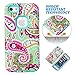 iPhone 5C Case, iPhone 5C Back Cover, MagicSky iPhone 5C Cases Plastic + TPU Paisley Flower Pattern Tuff Dual Layer Hybrid Armor Case for Apple iPhone 5C - 1 Pack - Retail Packaging - Cyan
