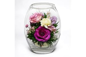 FIORA LIVING FLOWER Fiora Flower | Long Lasting Real Roses in a Sealed Vase | Lasts up to 5 Years | Unique Present Gift (Radiant)