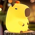 FAMIDUO Capybara Night Light,Cute Tangerine LED Squishy Novelty Animal Night Lamp,Dimmable Soft Silicone Nursery Nightlight for Kids, Rechargeable Bedroom Touch Lamp, Dorm Decor, Baby Boys Girls Gift