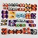 Hixixi 24pcs/12pairs Pet Dog Hair Bows Halloween Designs Puppy Grooming Bows Hair Accessories with Rubber Bands