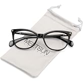 MEETSUN Non Prescription Glasses Frames For Women，Retro Cateye Fake Eyeglasses HD Clear Lens