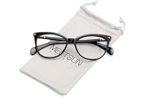 MEETSUN Non Prescription Glasses Frames For Women，Retro Cateye Fake Eyeglasses HD Clear Lens