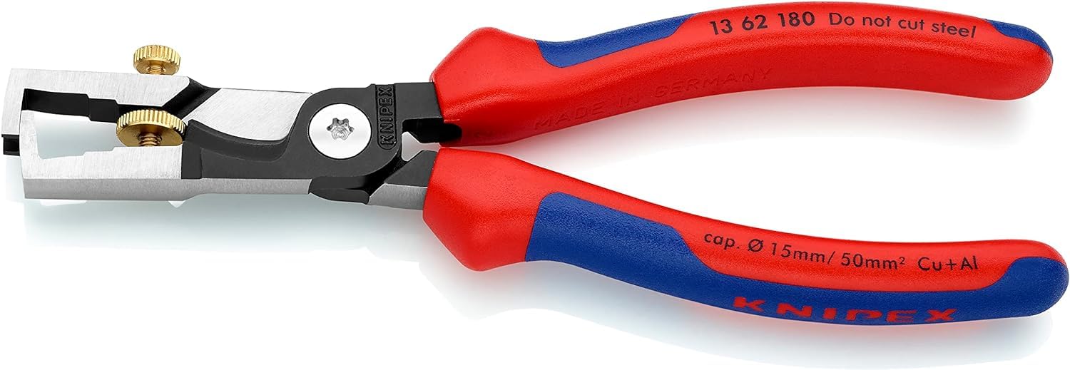 KNIPEX Strix Insulation Strippers with Cable Shears with Comfort Handles 180 mm, 13 62 180