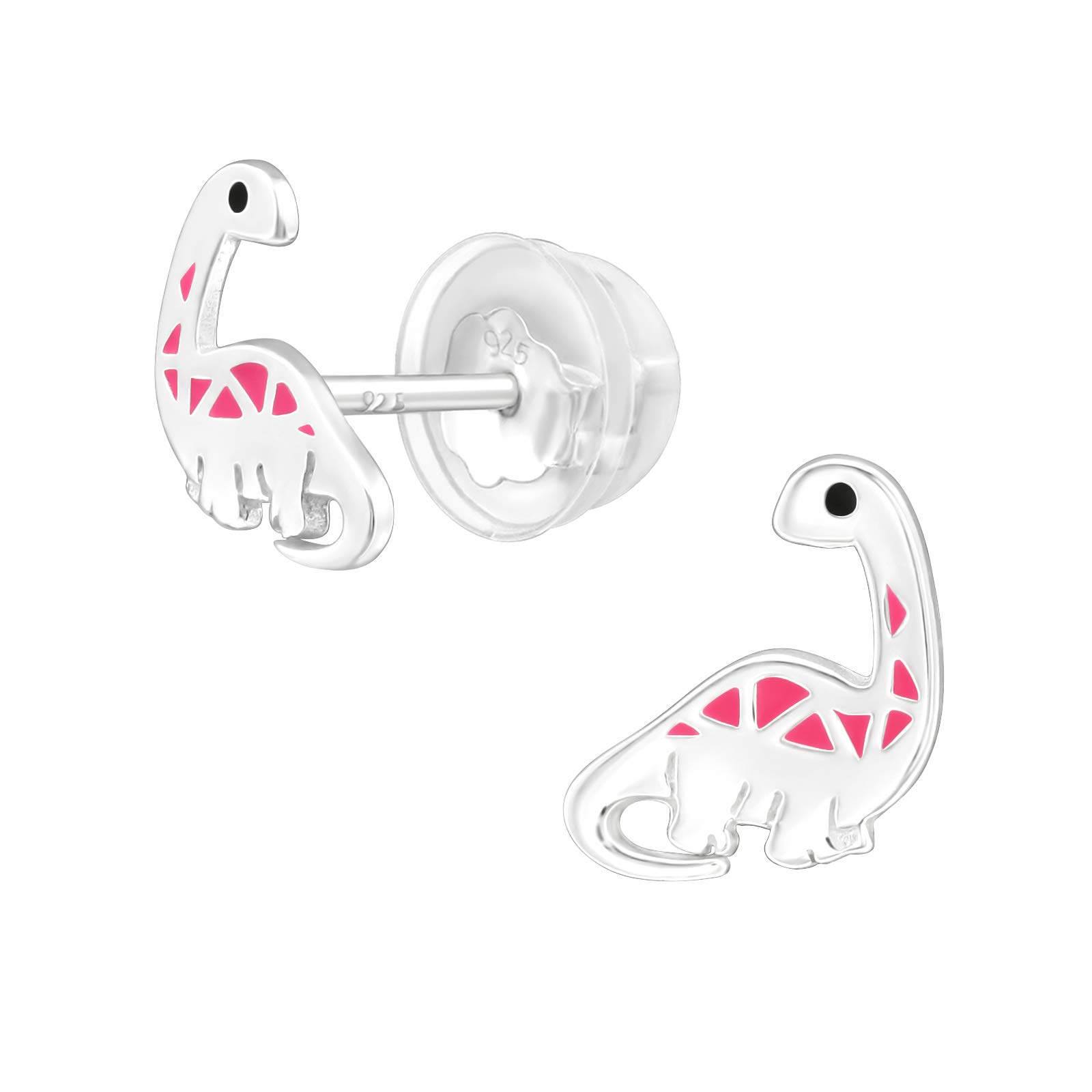 925 Sterling Silver Dinosaur Stud Earrings for Women & Girls – Cute Fantasy Jewellery Gift Boxed