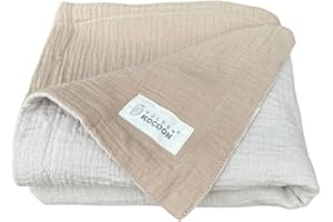 Golden Kocoon® - E M F Blanket - Organic Cotton Crepe Muslin, with Faraday Fabric Inside - 3 Layers - Size 31x35 in - 5 g, Cell Towers, Bluetooth, Smart Meters & WiFi - Golden Cocoon