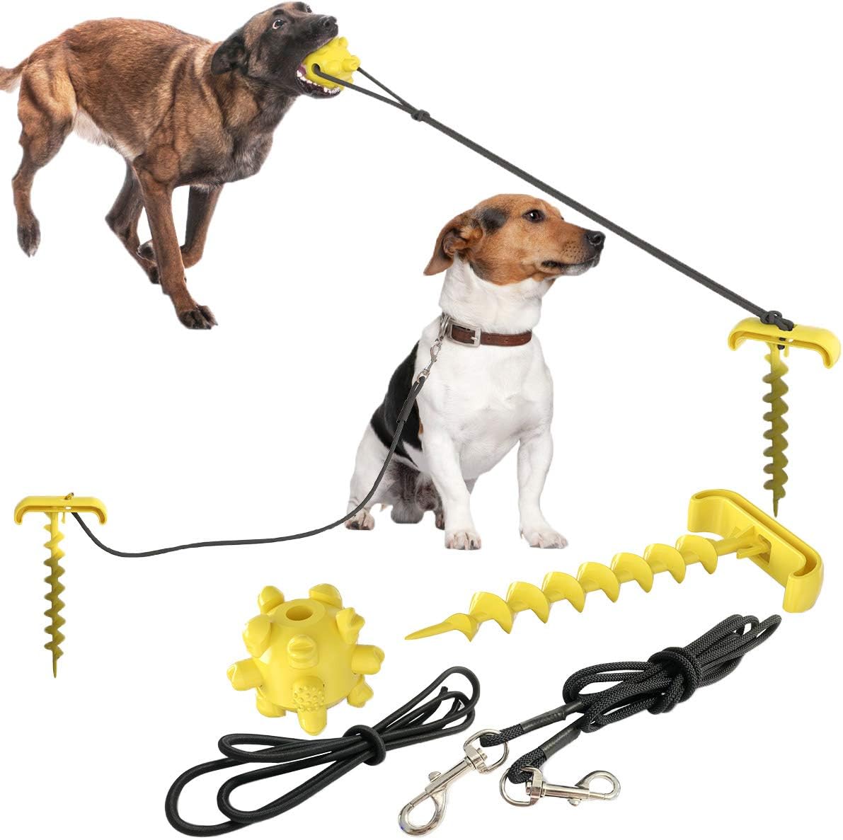 Dog Tie Out Cable and Stake, 10.19" Sturdy Stake for Dog