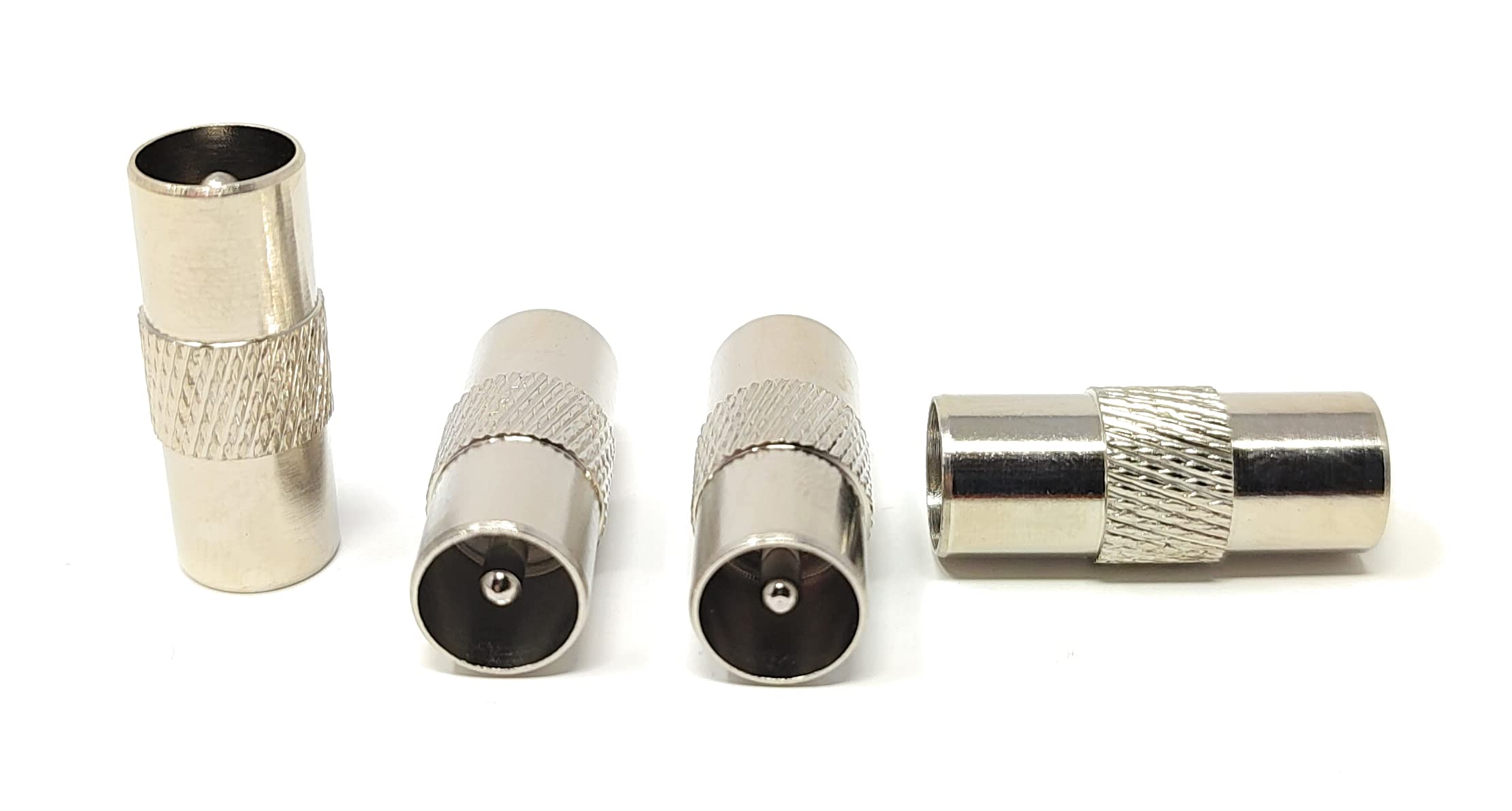 Maincore 4pcs TV Aerial Cable Male To Male RF Coaxial Joiner Coupler Adapter Plug All Metal (4)