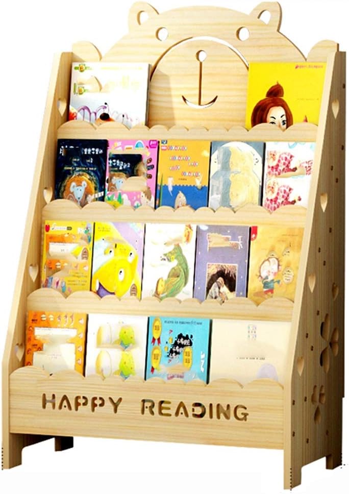 Solid Wood Children's Bookshelf Home Children's Floor Bookcase Primary School Children's Bookshelf Children's Book Shelf/Picture Book Stand (Color : 50X26X76CM)
