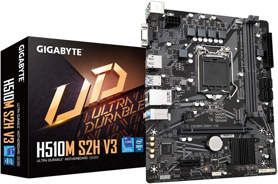 Gigabyte H510M S2H V3 Motherboard Intel 11th Gen Core DDR4 M.2 GbE LAN USB 3.2