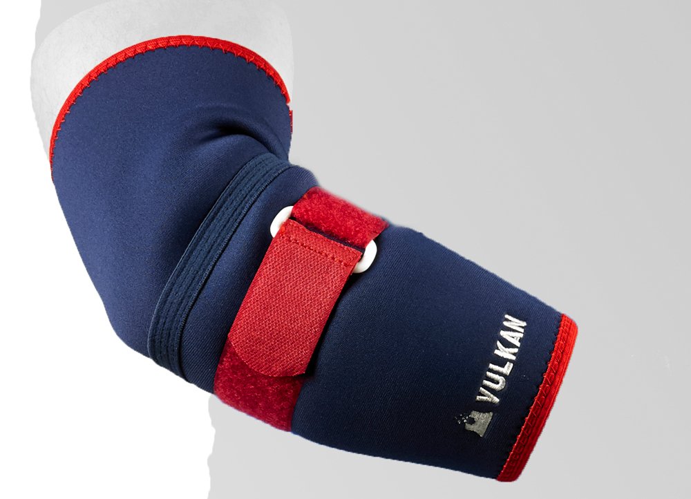 Vulkan Elbow Support, Classic Tennis Elbow Support with Strap, Large, Old Style, Compression Sleeve, For Injured, Weak, Arthritic Elbows, Golfer's Elbow, Rehabilitation & Recovery, Warm & Breathable