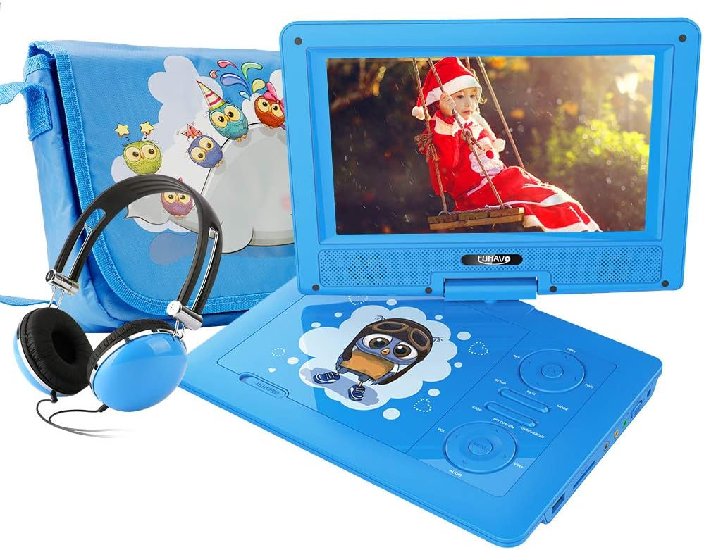 FUNAVO 9.5" Portable DVD Player with Headphone, Carring Amazon.co.uk
