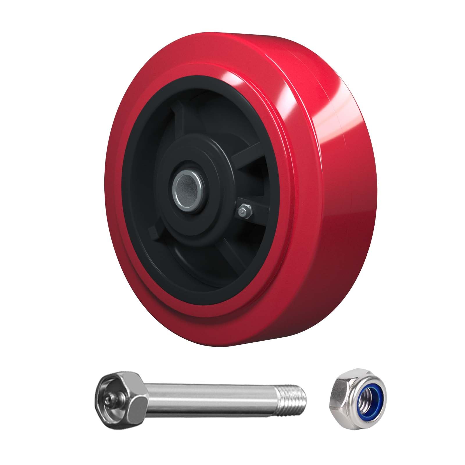 LONGRUNFORU 6 Inch Caster Wheels, Polyurethane on