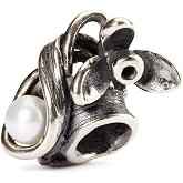 TROLLBEADS Snowdrop of January Bead &ndash; Symbol of Patience &amp; Renewal | Authentic Brand Charm | Sterling Silver with Cultured Freshwater Pearl | Design by S&oslash;ren Nielsen
