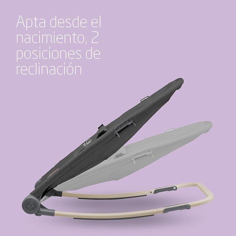 A Cadeira de Baloiço para Bebé, aproximadamente de 0 a 2 anos, de 0 a 12 kg, Ultra-compacta Dobrável, Leve, 2 Posições Reclinadas, Portátil, com Tecidos 100% Reciclados, Além do Grafite