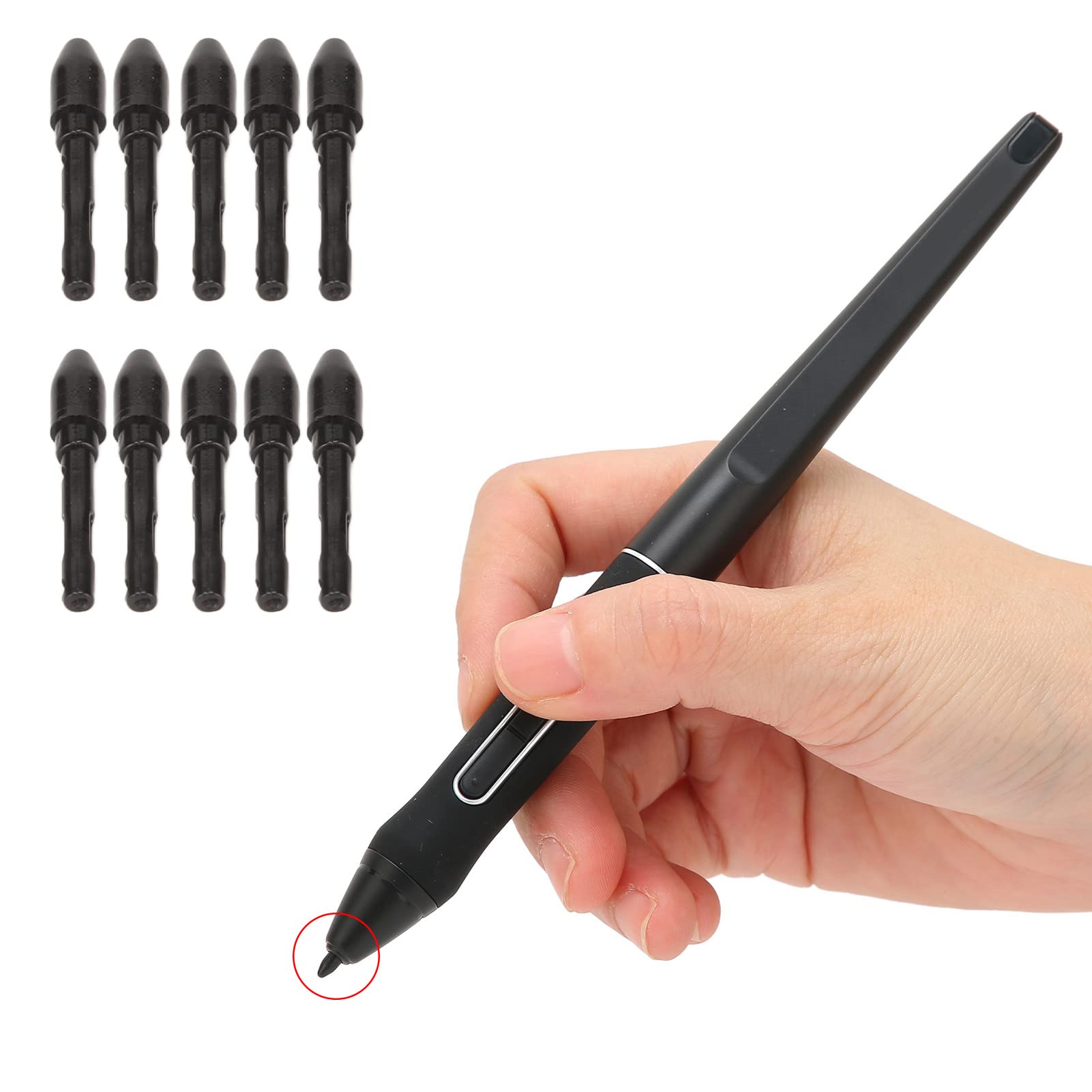 Dpofirs 10 Pack Replacement Nibs PN05 For Huion PW500 PW507, Replacement Tip Nibs For Huion Stylus Pen PW500 PW507