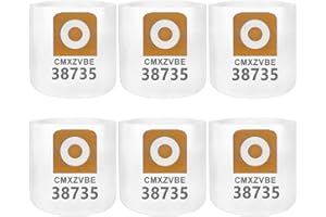 ZIBOPON 6 Pack 38735 Fine Dust Bags Compatible with Craftsman 12 Gallon Wet/Dry Shop Vacuums, Part# CMXZVBE38735