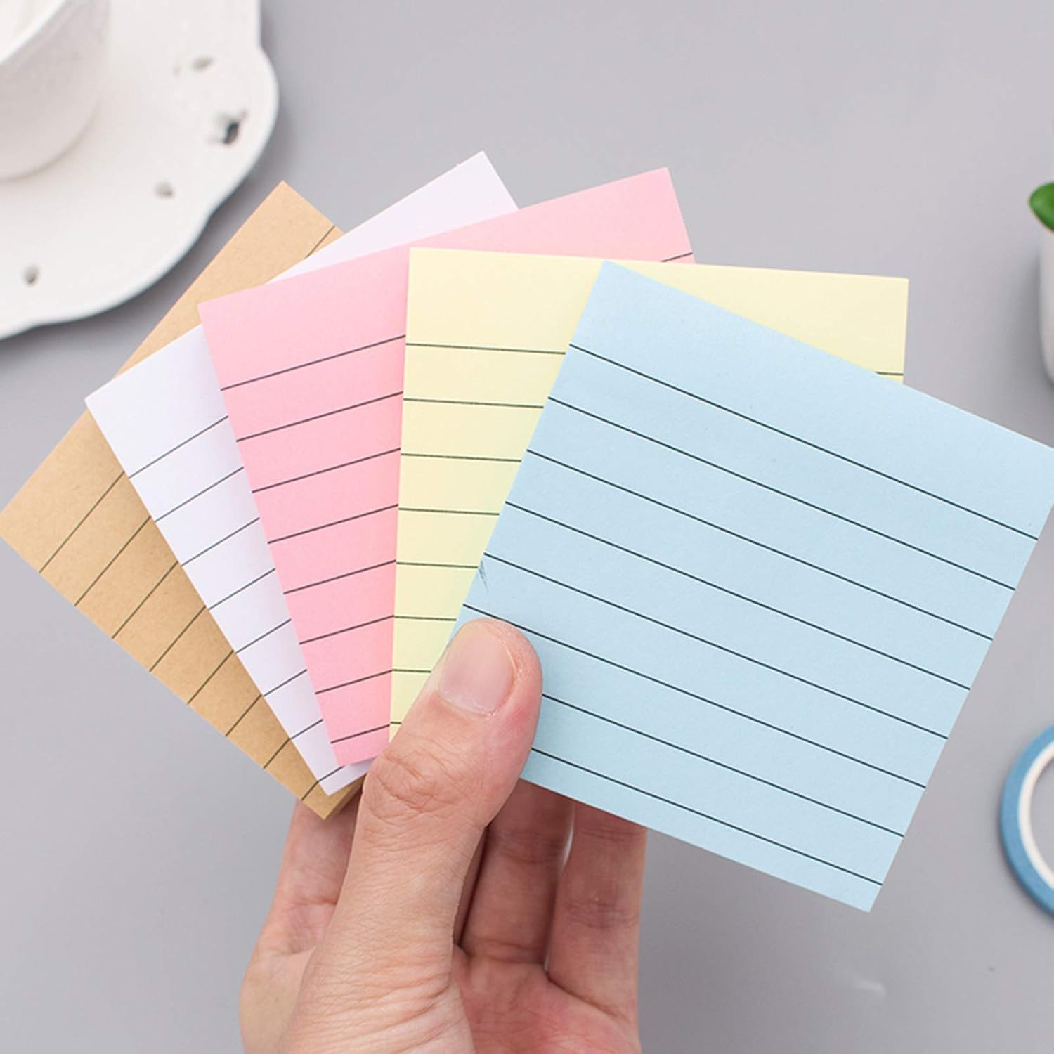 480 Sheets Sticky Notes, 3X3-Inches Lined Stick Notes Self-Stick Memo Note Pads Removable Sticky Notes Square Sheets Sticky Notes Assorted Strong Sticky Notes Notepad Stickers for Office School Home - Image 5