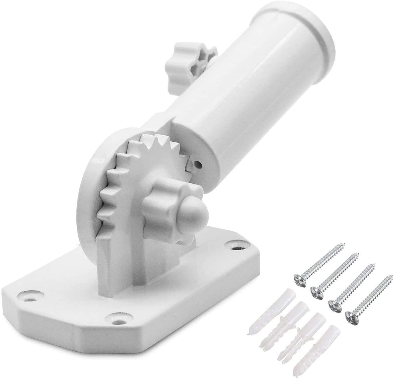 Multi-Position Flag Pole Bracket Heavy Duty Wall Mount Flag Pole Holder with Screws, Made of Aluminum - Strong and Rust Free