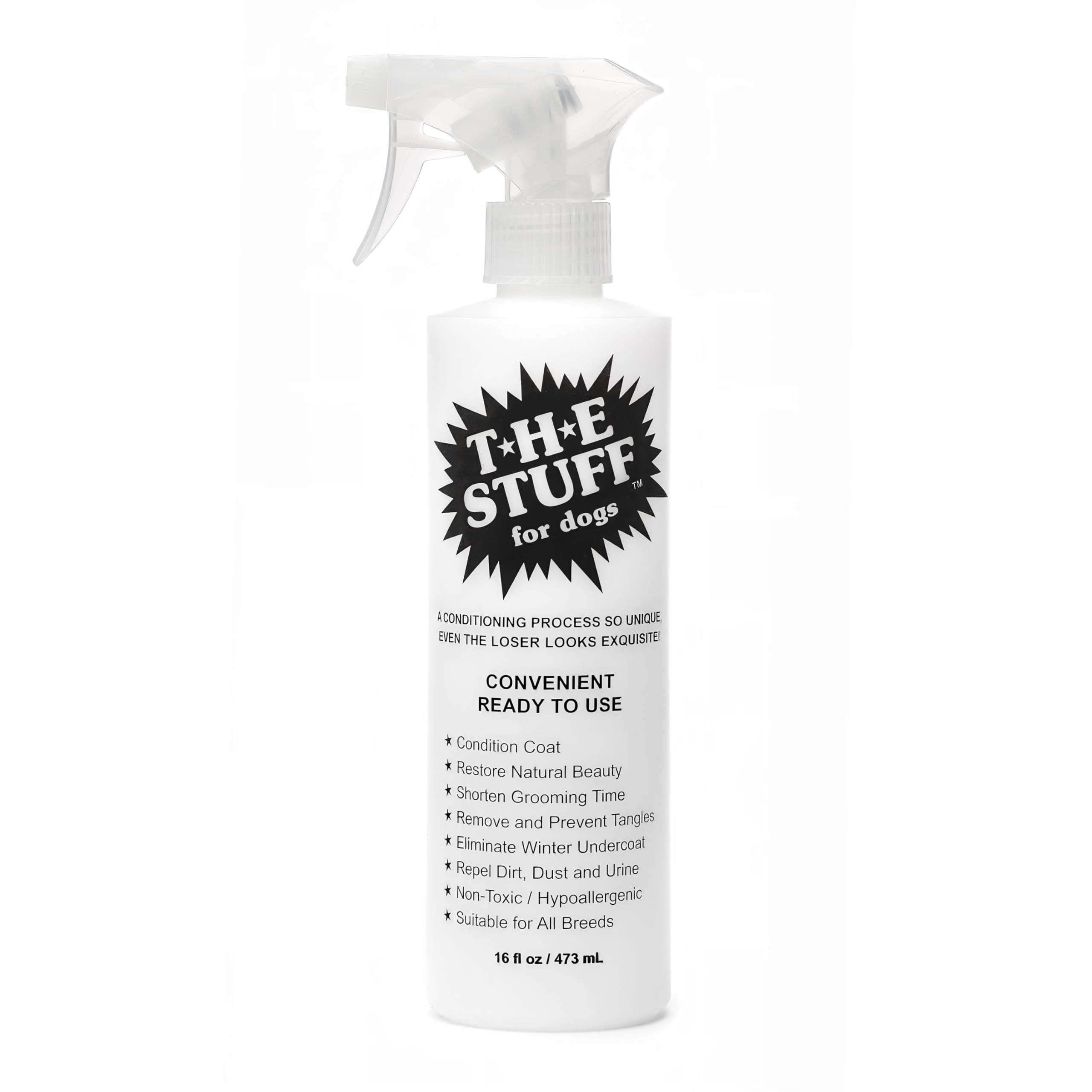 THE Stuff Leave-in Conditioner and Detangler Spray | 16oz Ready to Use | Perfect Solution for Managing and Dematting Dog Hair
