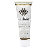 Vegan Massage Cream (8oz Tube) - Unscented, Water Dispersible, Nut Oil Free, Gluten Free and Contains Only Certified Organic Oils and Extracts.