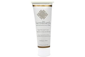 SACRED EARTH BOTANICALS Vegan Massage Cream (8oz Tube) - Unscented, Water Dispersible, Nut Oil Free, Gluten Free and Contains Only Certified Organic Oils and Extracts.