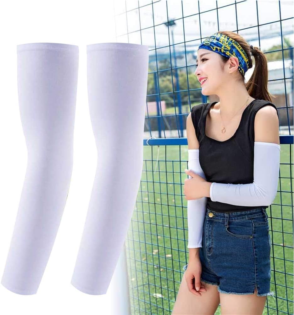 8 Pairs Compression Cooling Arm Sleeves Cover UV Sun Protection Ice Silk Cooling Elbow Sleeve Arm Warmer Sleeves For Men Women Sports Driving Cycling Basketball Running Golf with 3 Cooling Towels: Kitchen & Dining