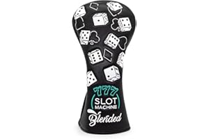 BAIRBRE Golf Club Covers Lucky 777 Blade Putter Headcover Golf Driver Covers Fairway Wood Headcover Hybrid Head Cover Blade Putter Cover Leather 3 Wood Headcovers Golf Headcovers for All Brand