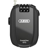 ABUS Combiflex Cable Lock, Break 85, 85 cm Long, Black | Cable lock with 85 cm steel cable, individually adjustable combination code, self-retracting cable