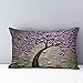 Pgojuni Rectangle Pillow Case Sofa 3D Flower Tree Waist Throw Cushion Cover Pillow Case 1pc (L)