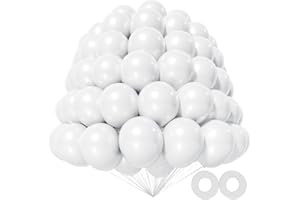KAWKALSH 200pcs White Balloons 5 Inch, Small Mini Latex Balloons for Party Birthday Baby Shower Anniversary Festival Arch Garland Decoration