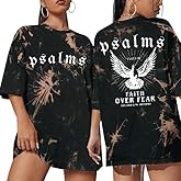 Faith Over Fear Tshirt Christian Shirts Women Oversized Jesus Shirt Bible Verse Shirts Inspirational Tee Tops