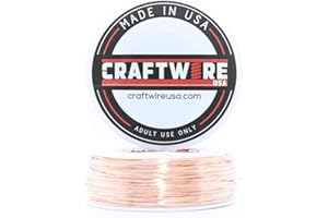 CRAFTWIRE USA Solid Bare Copper Wire Round, Bright, Dead Soft, 430 Feet, 5OZ 26 Gauge (Choose 10 to 30 ga.)