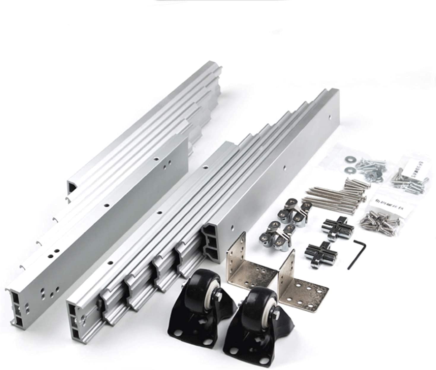 uyoyous Heavy Duty Drawer Runner 1270mm, Full Extension Bottom fix Drawer Runners,160LB Bearing Capacity Soft Close Drawer Slide Rails for Concealed Table Desk Kitchen Countertop,1Pair