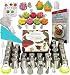 K&S Artisan Russian Piping Tips Set DELUXE Cake Decorating Tips 33 GENUINE Icing Nozzles Easy to Use For Cupcake Decorating- 2 Ball Tips 3 Couplers) 30 Frosting Bags Pattern chart, Ebook User Guide