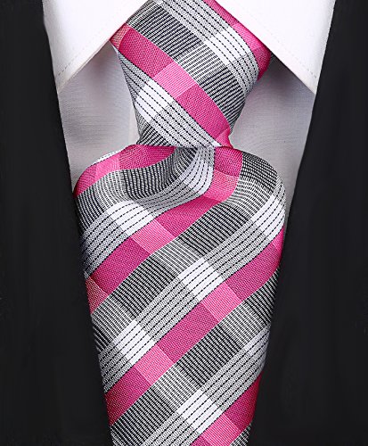 Scott Allan Men’s Stripe Necktie - Pink/Gray