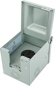 EASYBERG 30 Amp Rugged Rainproof RV Hookup Power Outlet Circuit Breaker Receptacle Box