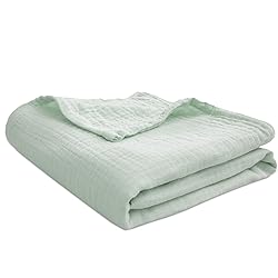 PHF 100% Cotton Muslin Throw Blanket 50" x