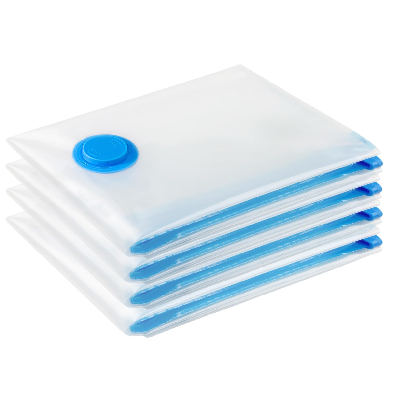 Vacuum Storage Bags - 4 Pack 130 X 100cm Extra Large Reusable Clothes Storage Bags Vacuum Sealer Bags with Double Zip Seal Travel Space Saver Bags for Duvets, Bedding, Quilts, Pillows, Clothes