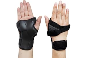 1 Pair Impact Resistant Wrist Guards Protective Gear Wrist Brace Wrist Support for Skating Skateboard Skiing Snowboard (Black