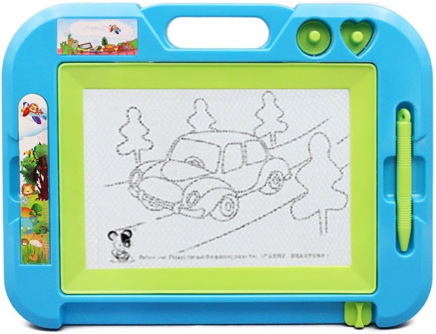 HANMUN Magnetic Drawing Board Learning Toys HS215A Erasable Writing Board Magna Doodle Sketch for Kids Toddlers Educational Toy(Blue)