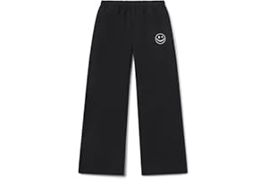 JOE BOXER Girls Wide Leg French Terry Sweatpants, Sizes 6-14, Baggy Pants