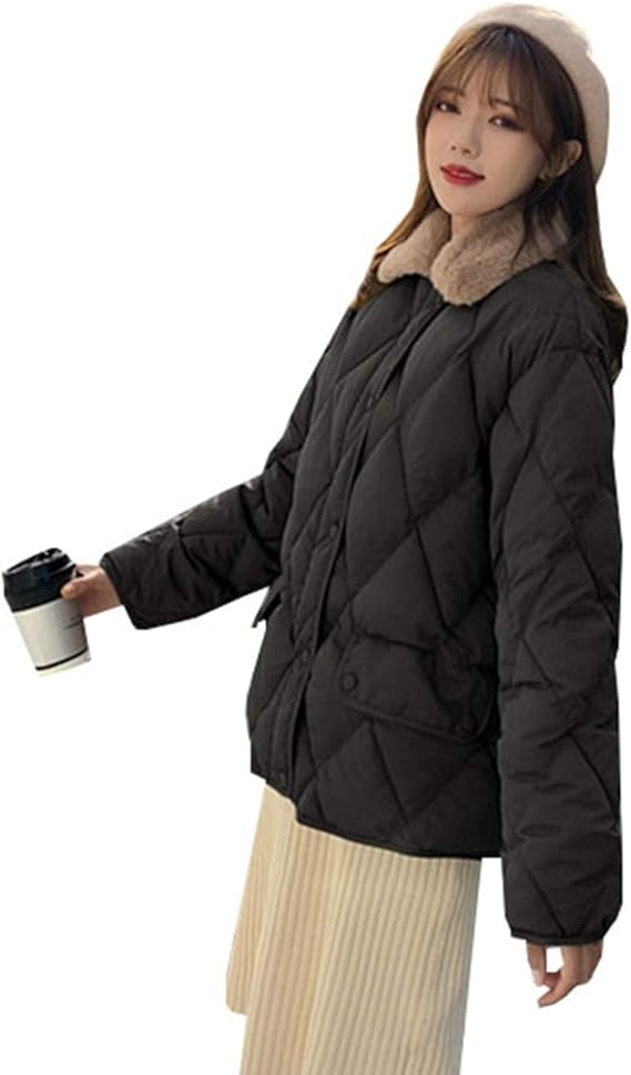Amazon レディース ショートコート ダウンジャケット 中綿 ファー付き 防寒 防風 暖かい 大きいサイズ ゆったり 体型カバー おしゃれ キルティング カジュアル 通学 通勤 アウトドア 冬服 全3色 S Xl コート ジャケット 通販