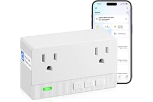 BCY HOHIPI Freezer Alarm Wireless WiFi Alert 2.4GHz,Power Failure Alarm with 2 Socket, 110dB Power Loss Alert with LED Indicator,Blackout Alert for GFCI Trips,Refrigerator,Freeze,Compatible with Smart Life