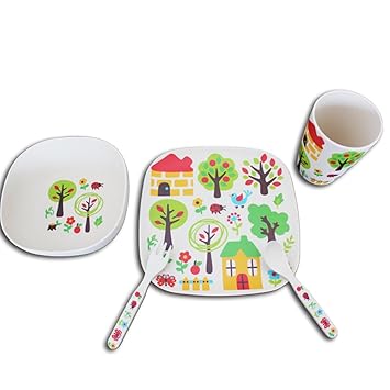 Bambú de los niños de la cubertería de acero inoxidable en estuche – Bol para bebé