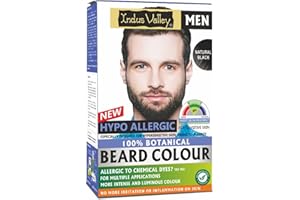 Indus Valley 100% botanical Hypo Allergic Mustache and Beard Color for Men | Long Lasting, Vegar and cruelty free (Black)