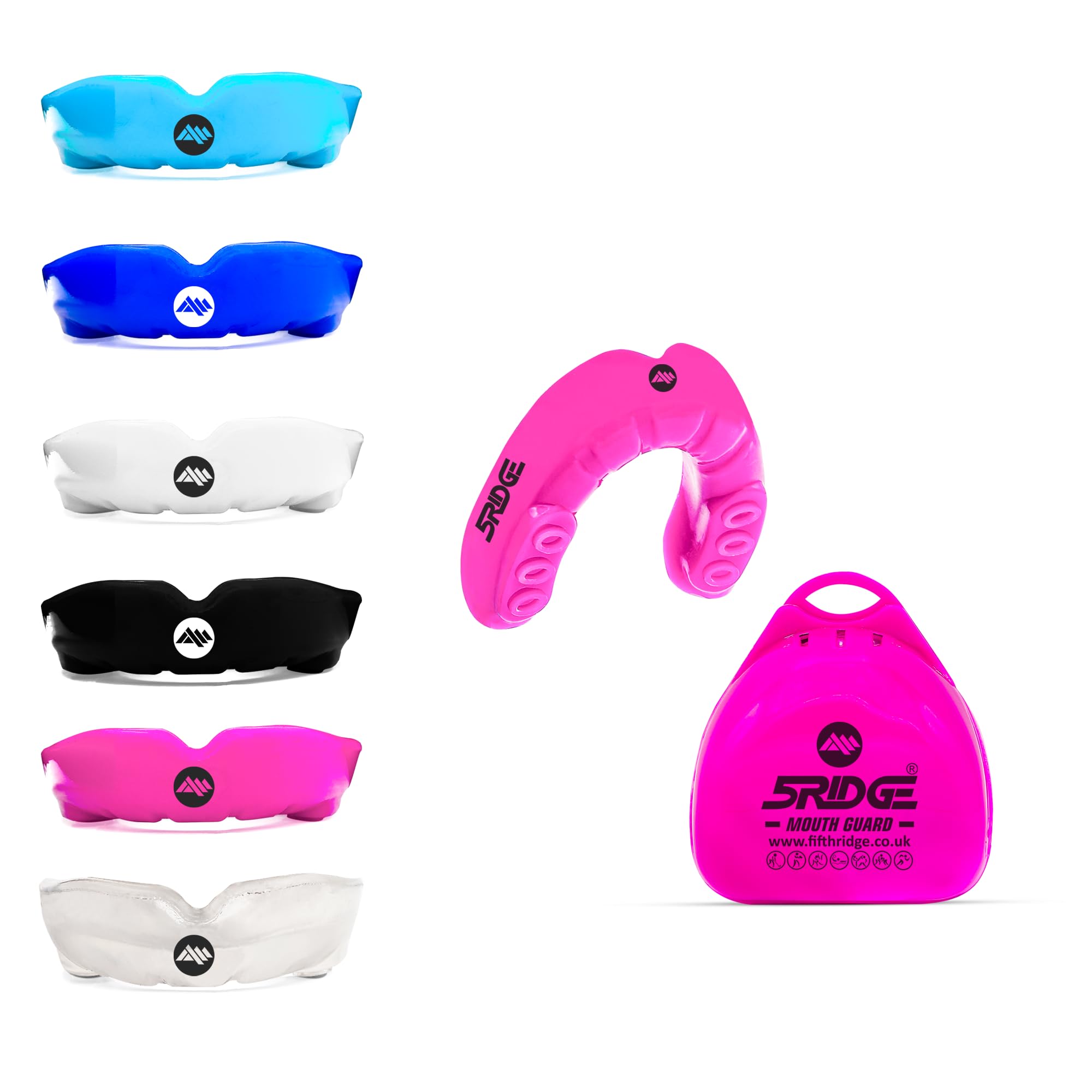 Mouth Guards for Boxing Men Adult Youth Junior Mouldable Rughby Sports Slim Fit Boil and Bite Gum Shield with Box MMA Hockey Basketball Muay Thai Football (Pink, Adult Over 11 Years) โ image 1