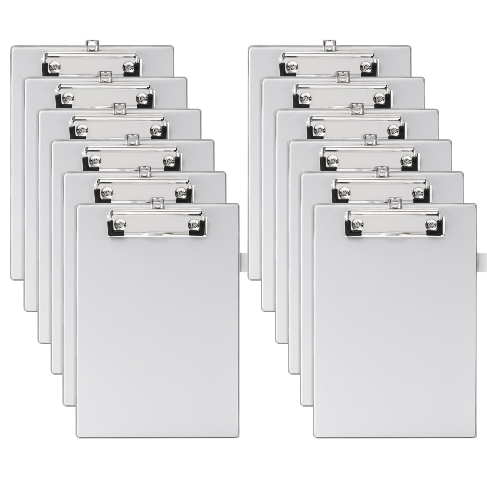 Srvnpioy Clipboard A5, 12 Pack, A5 Clip Writing Board with Pen Loop and Retractable Hanging Loop for Office Hospital Warehouse (Grey)