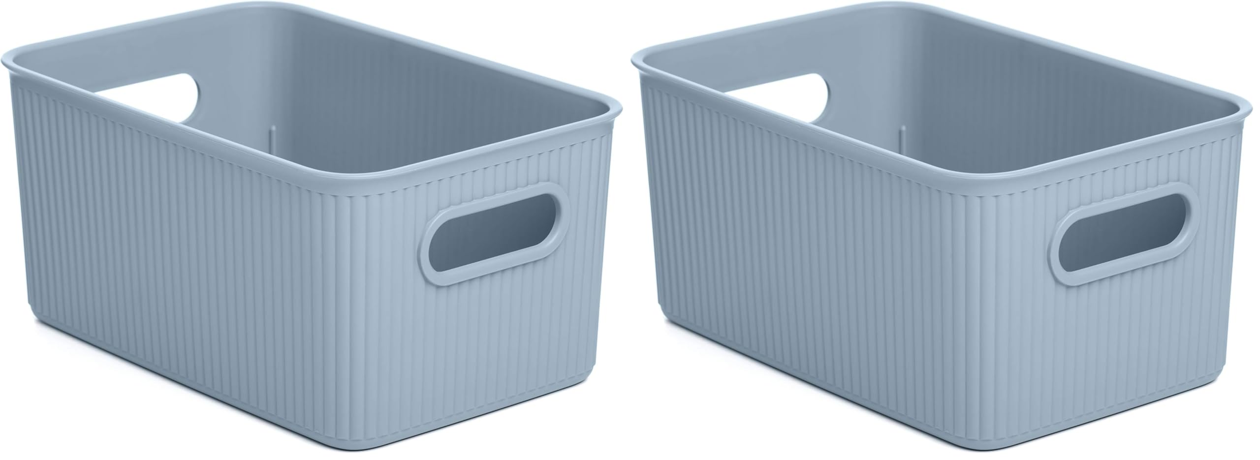 TATAY Storage Box Baobab, 5L Capacity, Polypropylene, BPA free, Mist Blue Measures 18.1 x 27.2 x 13 cm (Pack of 2)