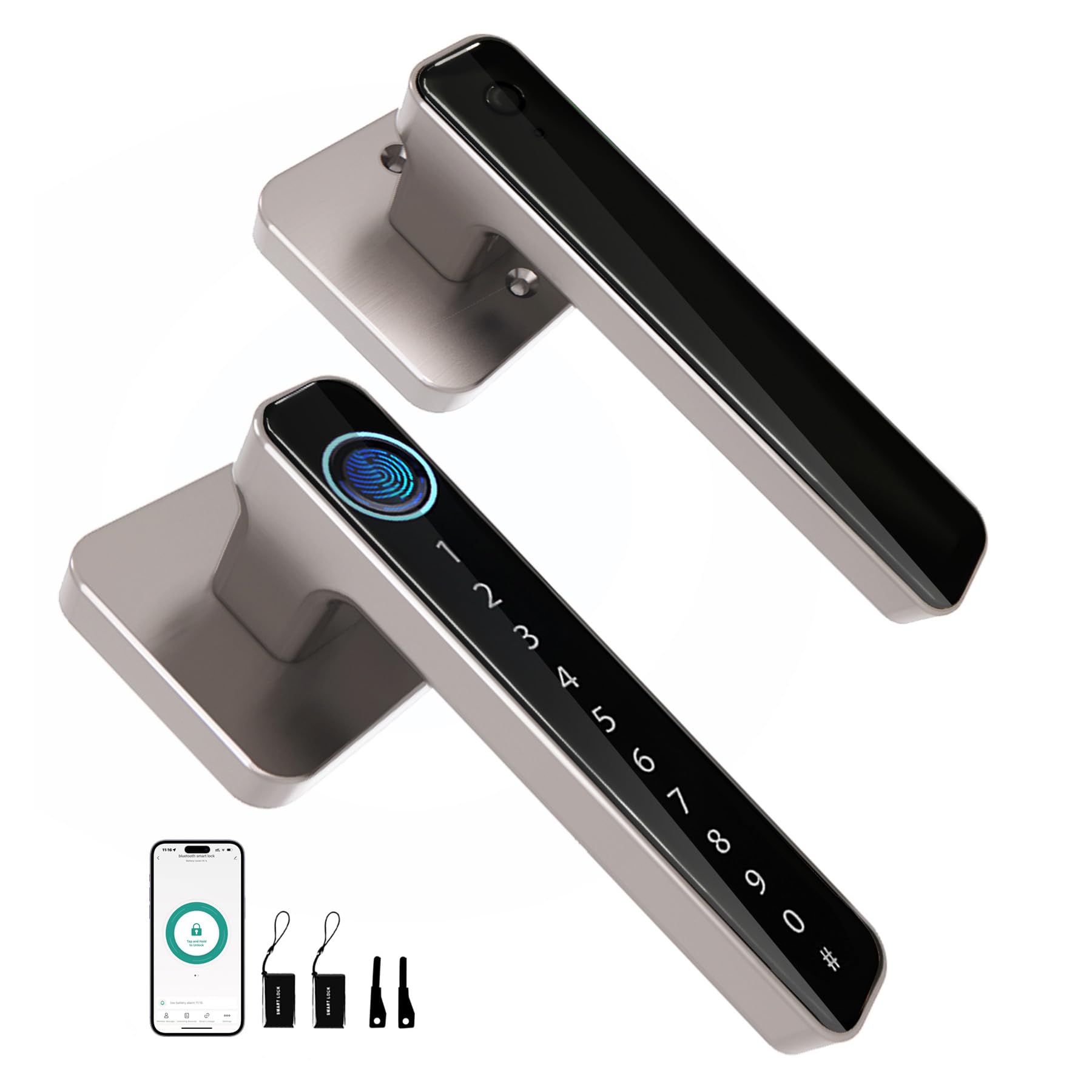 Photo 1 of CHEN LCLILICHEN Smart Door Lock, Fingerprint Door Knob, 5 in 1 Digital Knob APP/Keypad Code/IC Cards/Fingerprint/Keys, for Home Hotel Apartment Office