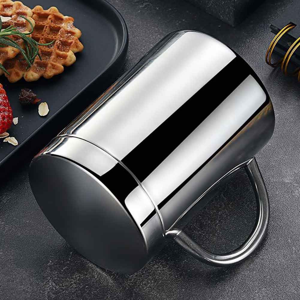 Almabner Thermal Insulated Coffee Cup, Home Office Double Wall Stainless Steel Coffee Cup, Travel Mug Vacuum Insulation Leakproof Lid Eco-Friendly Reusable Cup